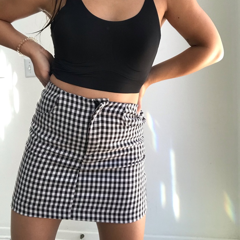 Gingham Mini Skirt